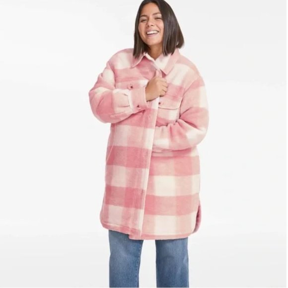 Joe Fresh Jackets & Blazers - Jillian Harris X Joe Fresh shacket | Gingham Jacket | Pink Gingham Jacket